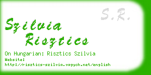 szilvia risztics business card